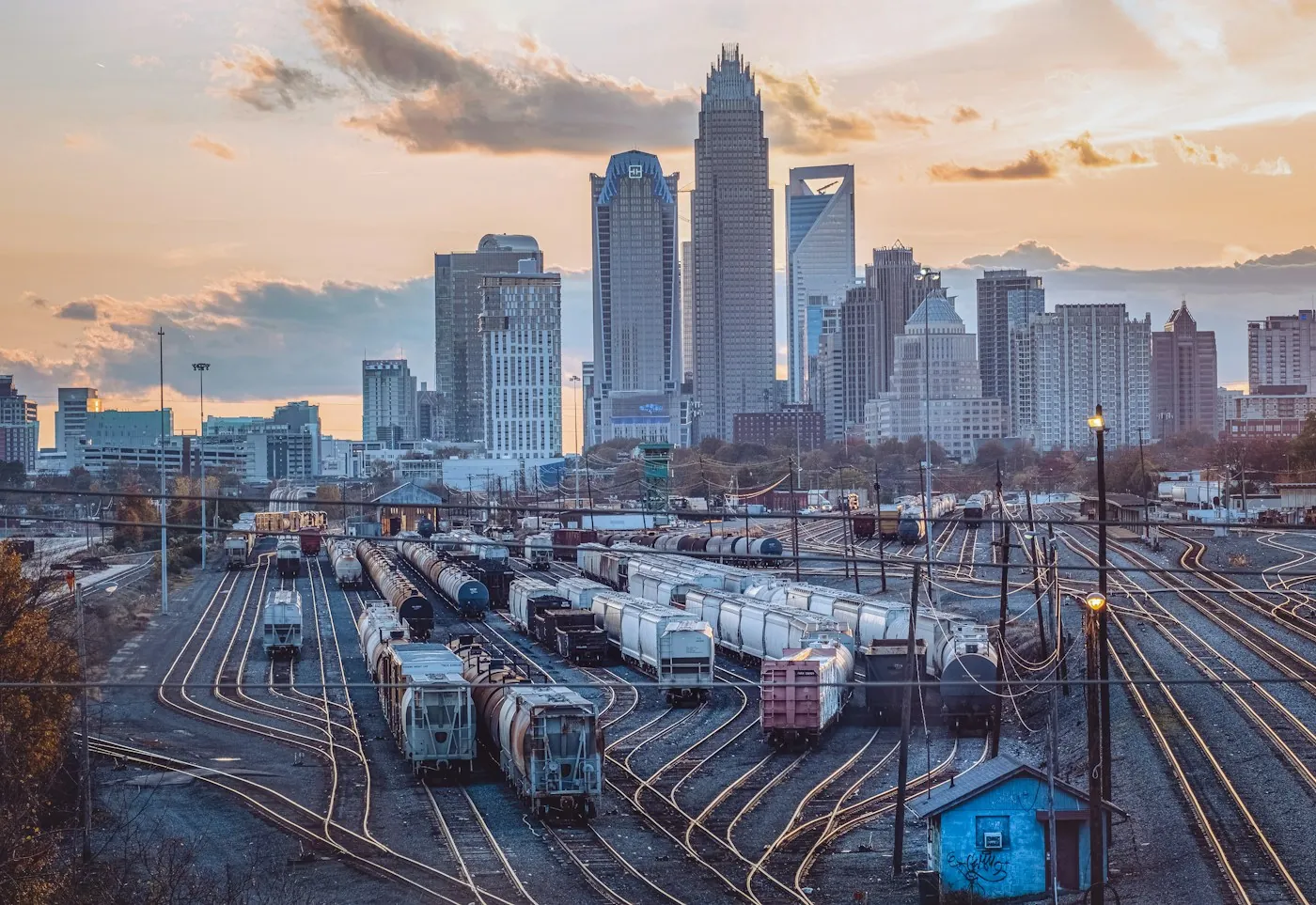 Charlotte skyline at dusk